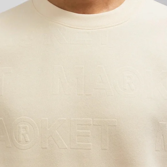 NWT MARKET EMBOSS PRINT FLEECE CREWNECK